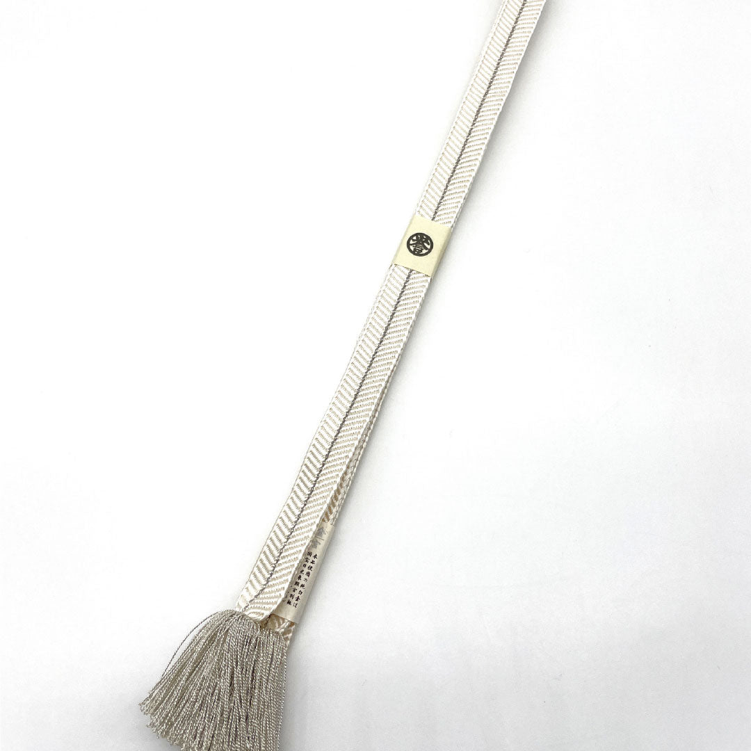 (新品)帯締め 正絹 NEWランク 白色（しろいろ） 純白金糸 廣澤白鳳 譽田屋源兵衛 長さ約162cm 幅約1.9cm フォーマル 白系 1135005261311