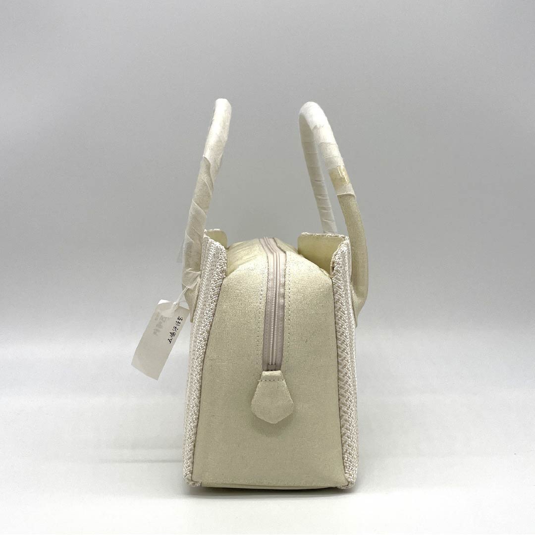 (Like New) Semi-Formal Japanese Style Bag, New Rank, Goshima Himo Rikyu Bag, White, 113900106111