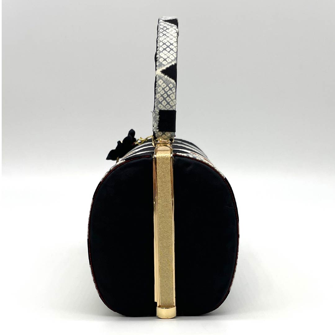 Japanese style bag, casual, black, scales, daruma, windmill, black, new rank, 113900034110