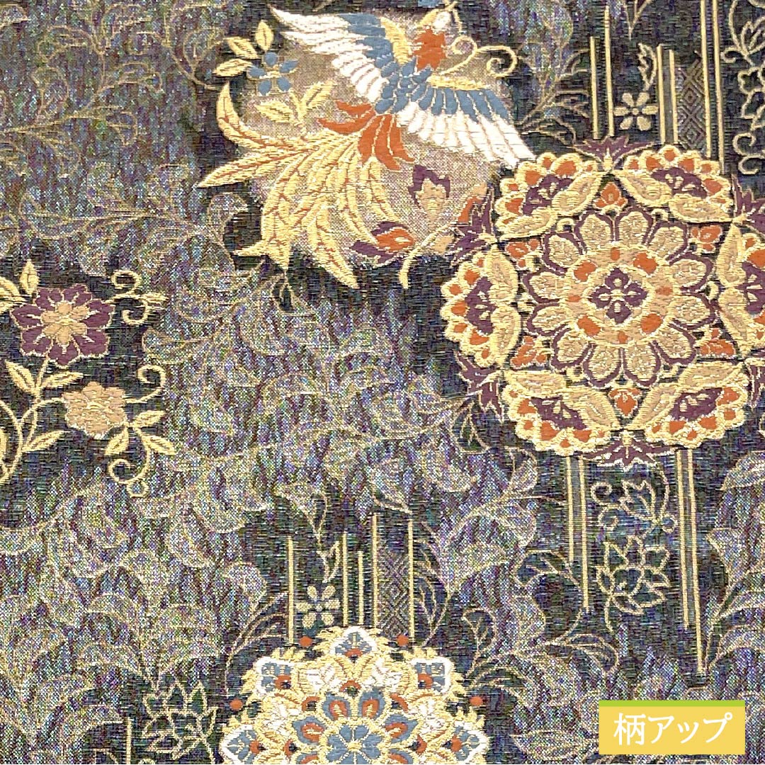 Formal, pure silk obi for formal kimono, featuring a phoenix and Chinese floral motifs, length 440cm, S rank, six-fold hem, gradient pattern, product number 1123014322399