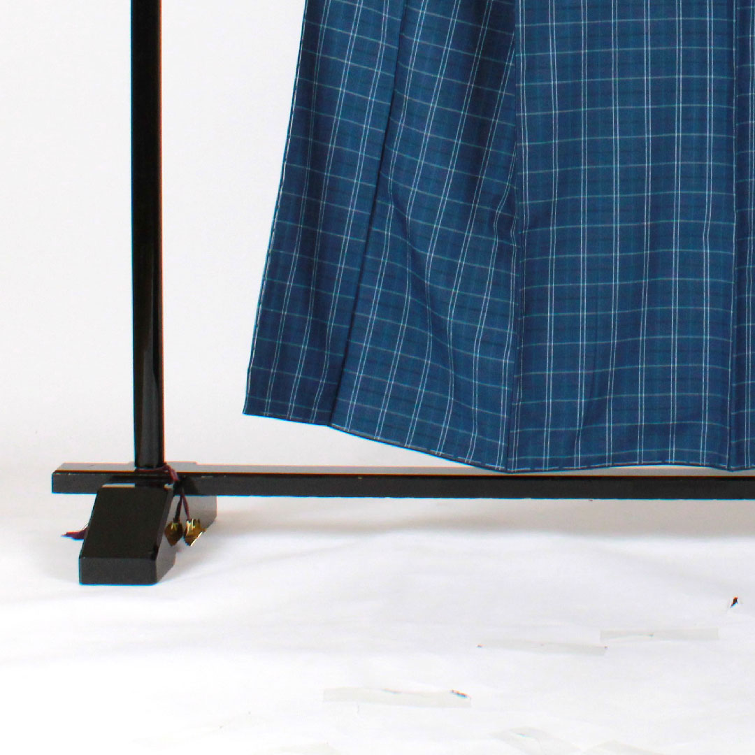 Tsumugi, Length 155cm, Sleeve length 63.5cm, Check pattern, Pure silk, S rank, Lined, Navy blue, 1116001492318