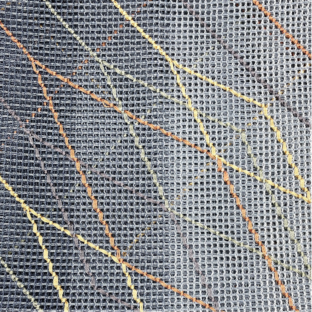 Nagoya obi with line drawing pattern, obi length 368cm, pure silk, S rank, six-pass, casual, gray, 1124001322322, open tailoring