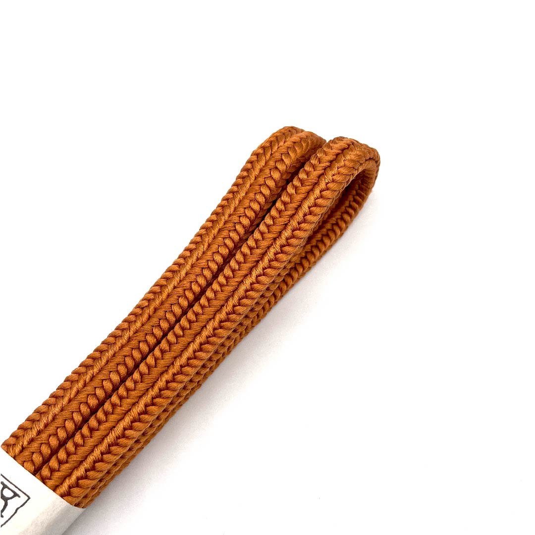 (New old stock) Obi-jime (belt fastener) made of pure silk, quarter-length cord, carrot color, Goshima cord, crown (yurugi), Edo braid, length approx. 162cm, width approx. 1cm, casual, S rank, orange, 1135000302926