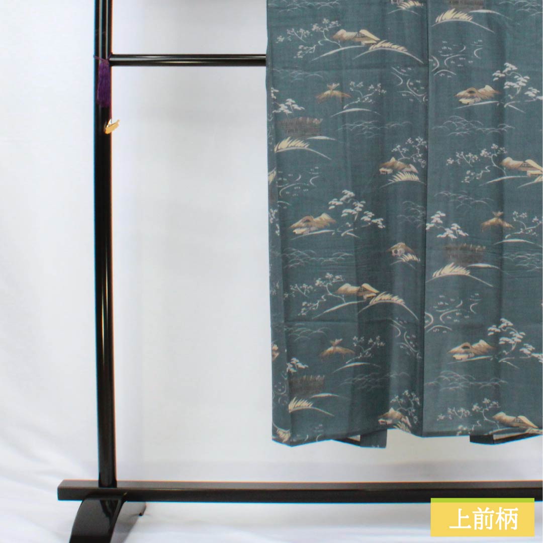 男物長襦袢 ウール Aランク 身丈142cm 裄丈66cm 納戸鼠色（なんどねずいろ） 茶屋辻 単衣 グレー系 1140000683422