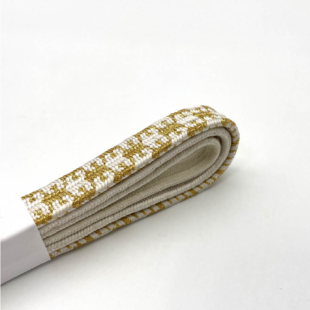 (新品)帯締め 正絹 NEWランク 生成り色（きなりいろ） 平田組紐 留袖用 古典柄 長さ約159cm 幅約1.6cm フォーマル 白系 1135004971311