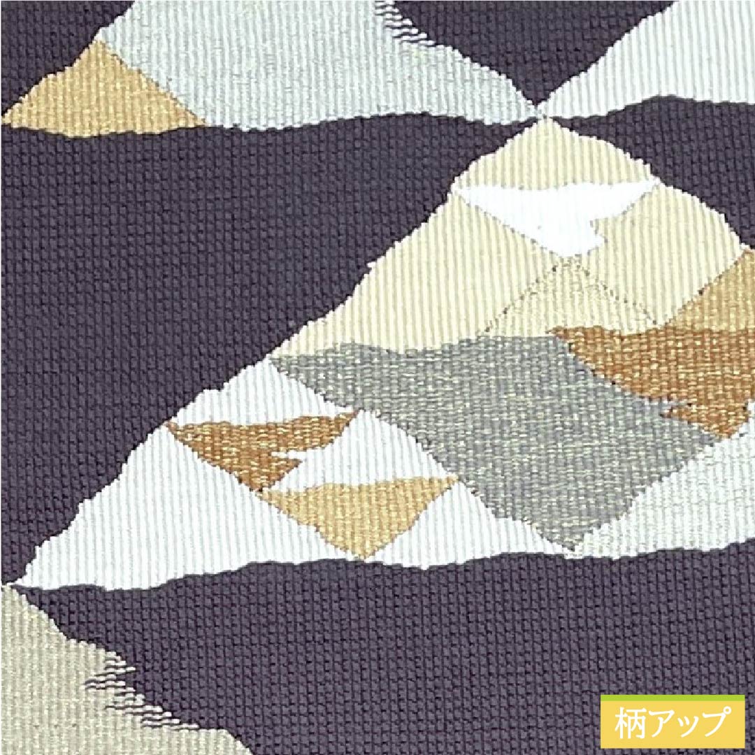 Nagoya obi, claw-scraped tsuzure, Izutsuya Sehira, deep purple, scales, obi length 396cm, pure silk, S rank, point pattern, casual, gray, 1124005822322, pine-needle style