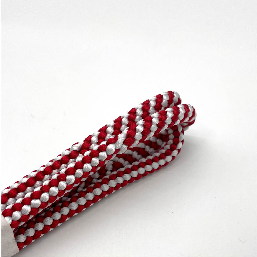 (Like new) Silk Obijime (Sash Band) - New Rank - Round Braid - Two-Tone - Length: Approx. 158cm, Width: Approx. 0.8cm - Casual - Red - Item Number: 1135004361312