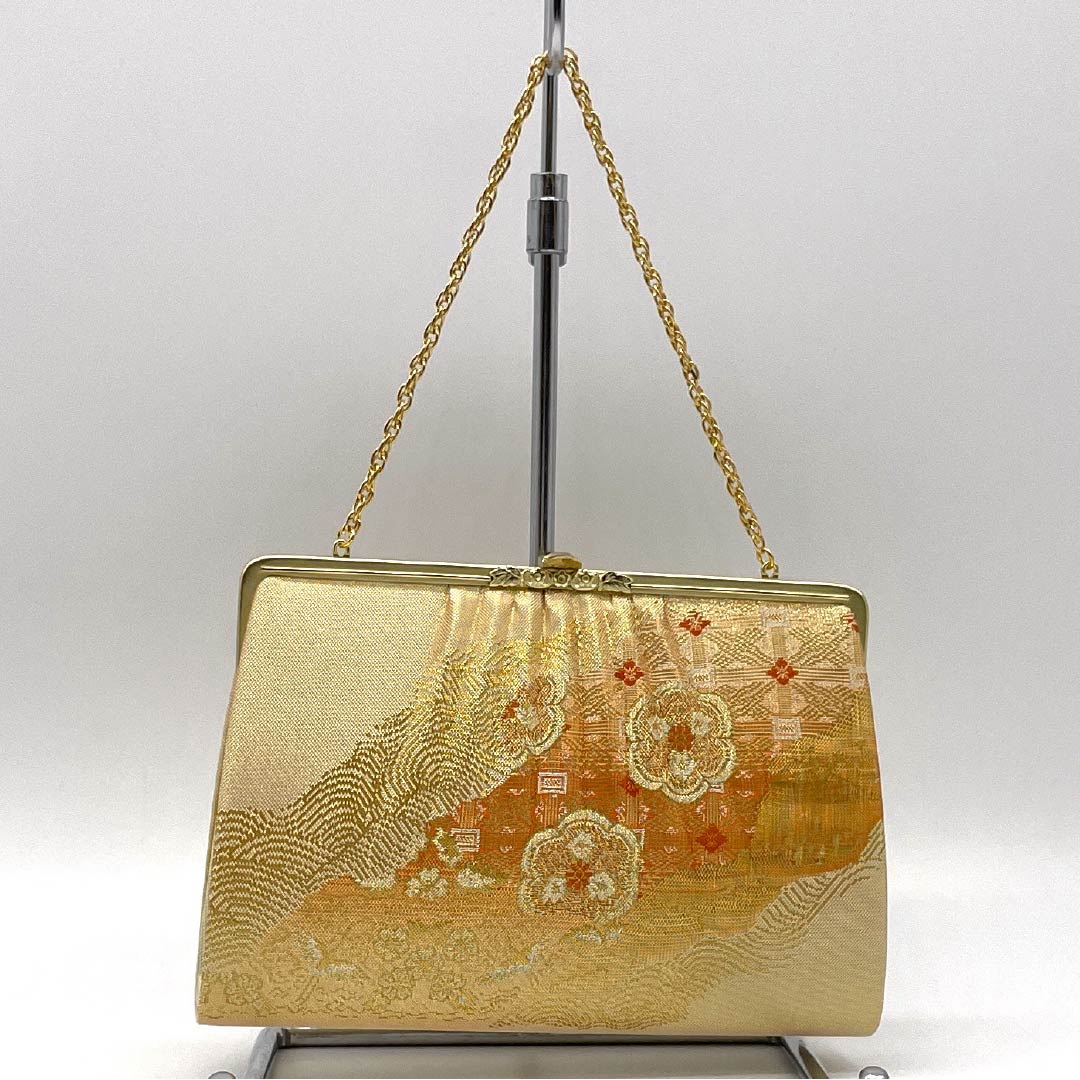 Formal Japanese Style Bag, Rank A, Saga Nishiki with Auspicious Motifs and Gold, 113900072321