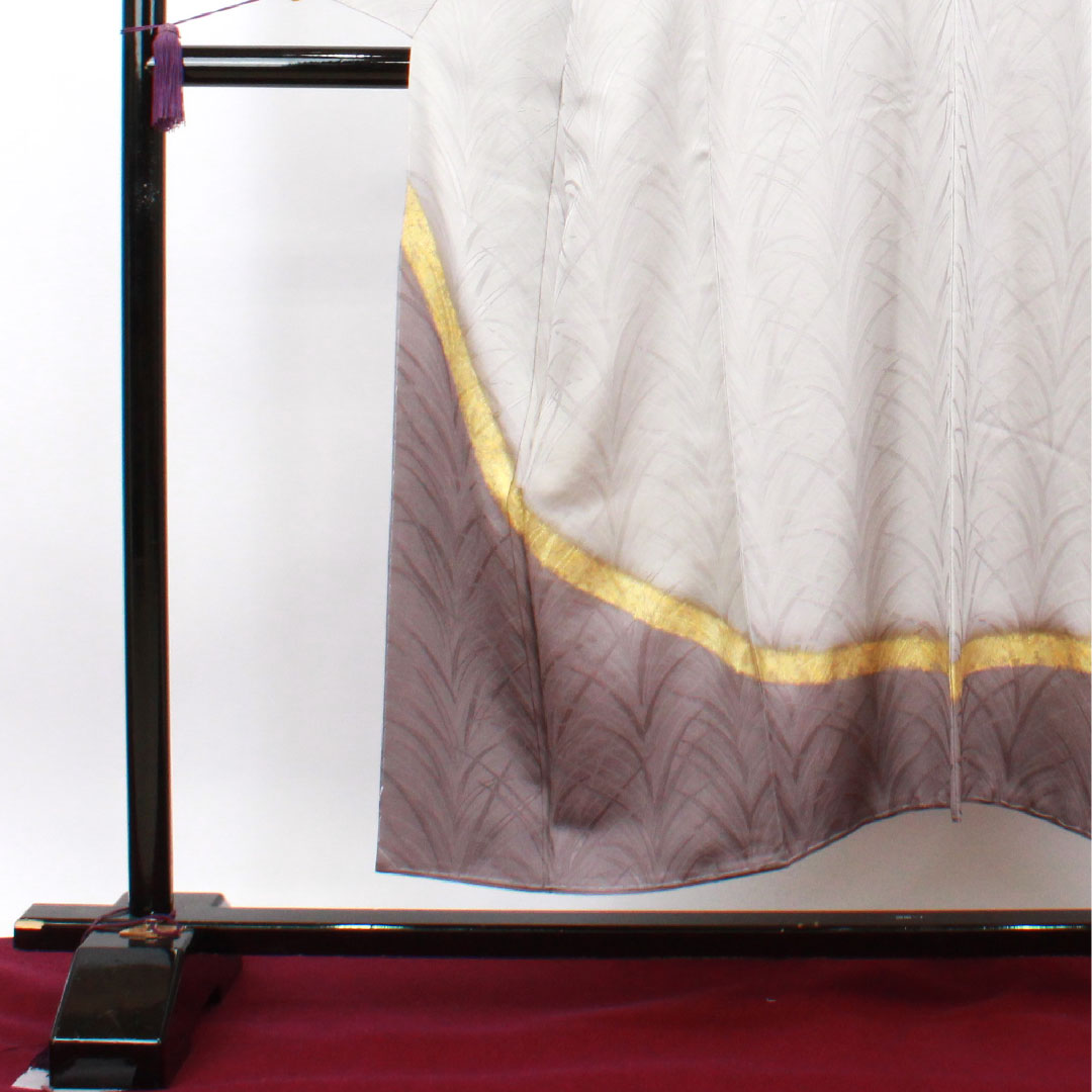 Homongi, pure silk, lined, length 150cm, sleeve length 62cm, Kumoi gray, Daiomatsu, artist's work, with basting thread, unused, S rank, gray, 1112002892122