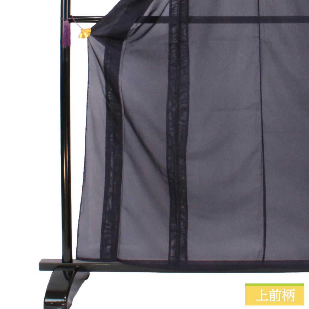 夏物 ポリエステル 色無地 Sランク 身丈163cm 裄丈63cm 緋紺色（ひこんいろ） 洗える着物 素無地 絽 紫系 1132003932420