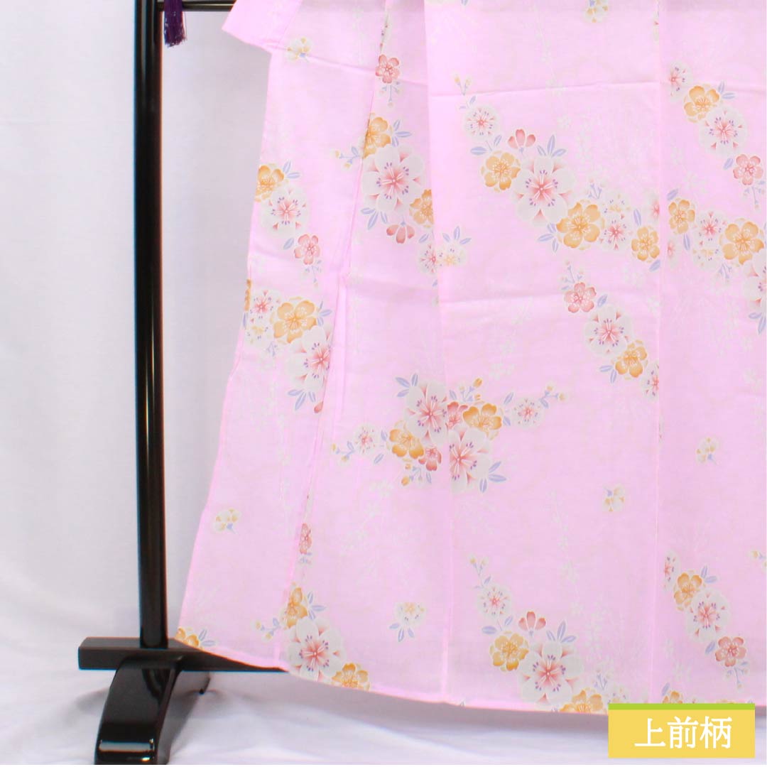 浴衣 木綿 身丈161.5cm 裄丈65.5cm Sランク 単衣 ピンク系 唐棣色（にわうめいろ） 桜 1118006272413