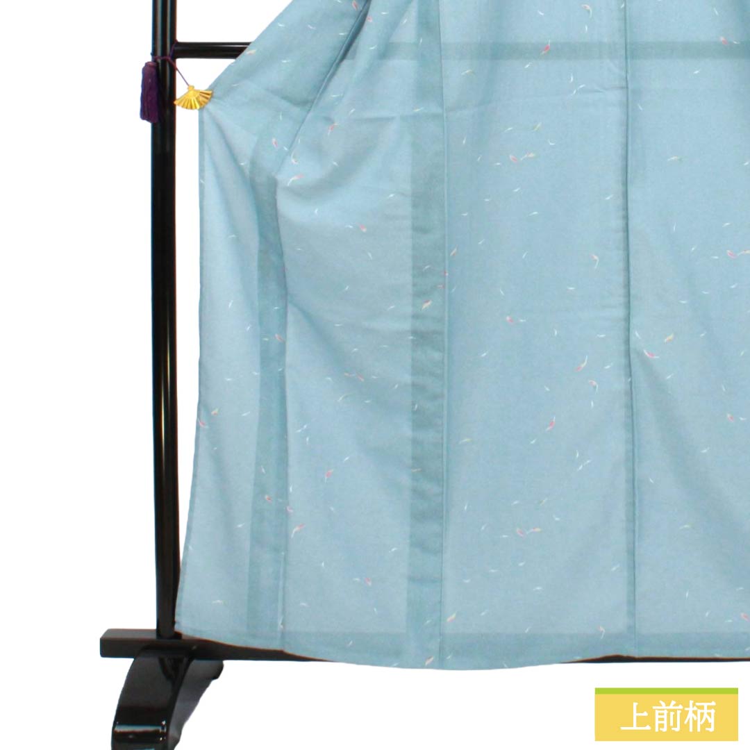 Summer Polyester Komon S Rank Length 162cm (4ft 9in) Sleeve length 65cm (2ft 1in) Kinuta-seiji (Celadon) Abstract Pattern Washable Kimono Ro-weave Blue 1132003392417
