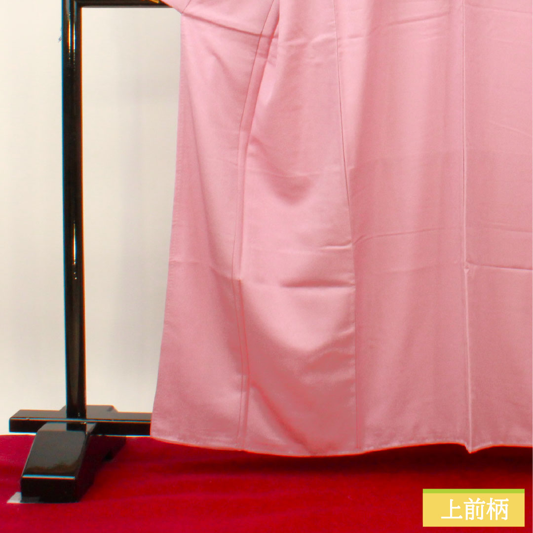 Plain color, polyester, length 162.5cm, sleeve length 67.5cm, faded red (arasomeiro), washable kimono, basting thread included, unused, lined, S rank, purple, 1114001232420
