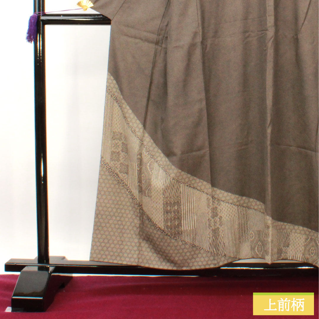 Homongi, pure silk, lined, length 156.5cm, sleeve length 64cm, Edo Komon, shark pattern, S rank, black, 1112004022310