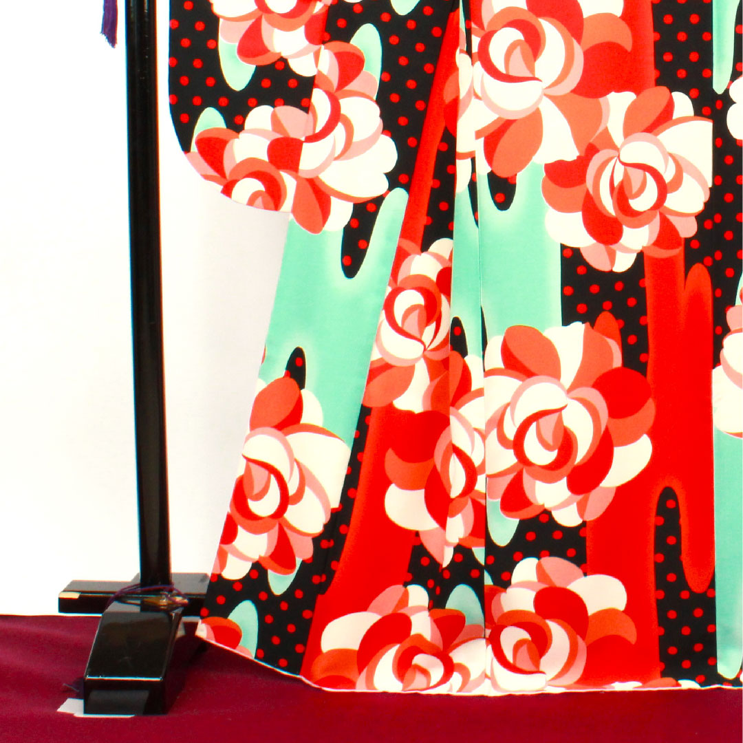 Long-sleeved kimono, length 168cm, sleeve length 67.5cm, lined, washable, rose, poly, S rank, gradation, 1113001372599