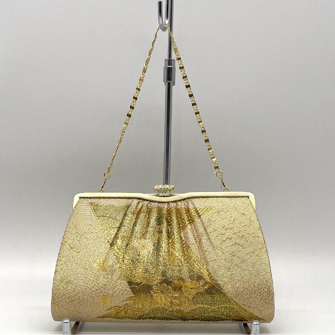 Formal Japanese Style Bag, S Rank, Saga Nishiki with Auspicious Motifs and Gold, 113900071221