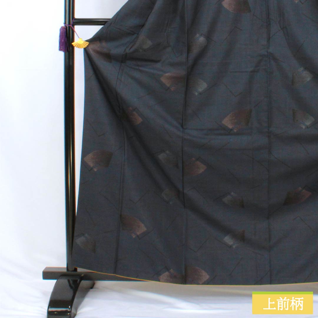 Tsumugi Silk A Rank Length 165cm Sleeve-to-sleeve 64cm Dark navy Oshima Tsumugi 9-thread Single Kasuri Lined Dark blue 1116005183518