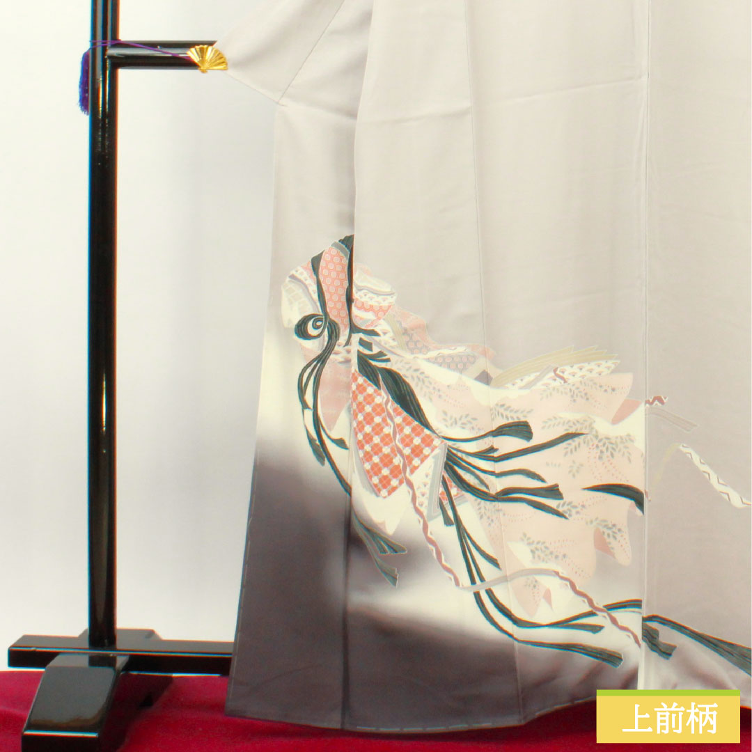訪問着 正絹 袷 身丈164.5cm 裄丈65cm 小町鼠色（こまちねずいろ） 京友禅 時代人物模様 しつけ糸付き 未使用品 Sランク グレー系 1112004542422
