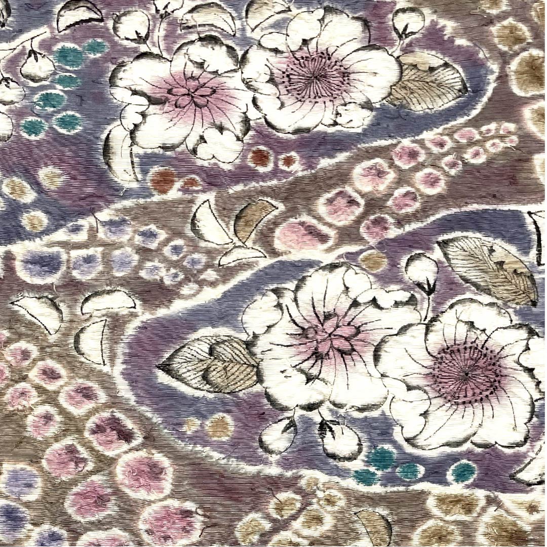 Nagoya obi, light wisteria, Tsujigahana, Hige Tsumugi, obi length 362cm, pure silk, A rank, point pattern, casual, purple, 1124003233320, open style