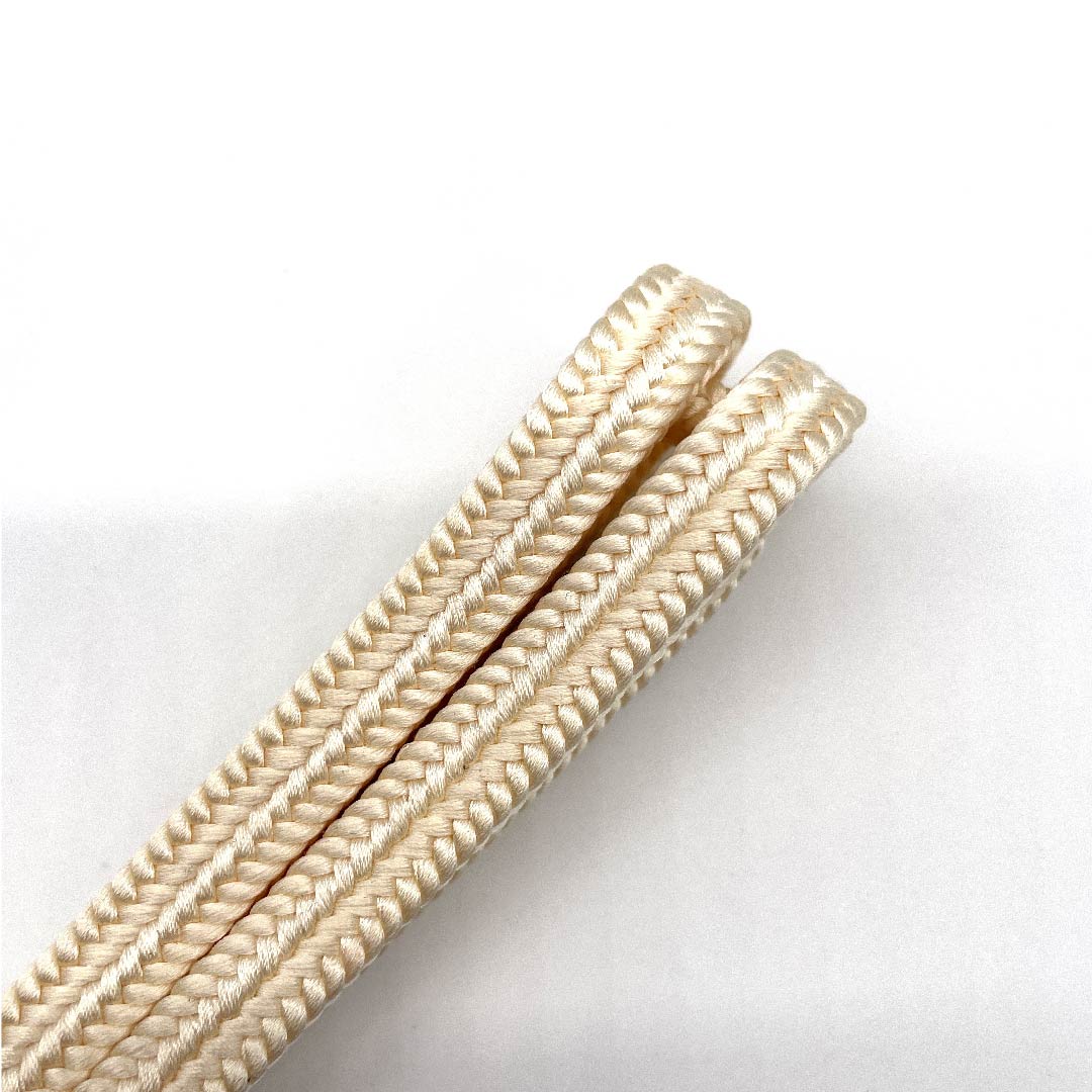 （新古品） 帯締め 正絹 四分紐 薄卵色（うすたまごいろ） 五嶋紐 冠（ゆるぎ） 江戸組紐 長さ約162cm 幅約1cm カジュアル Sランク クリーム系 1135000412915