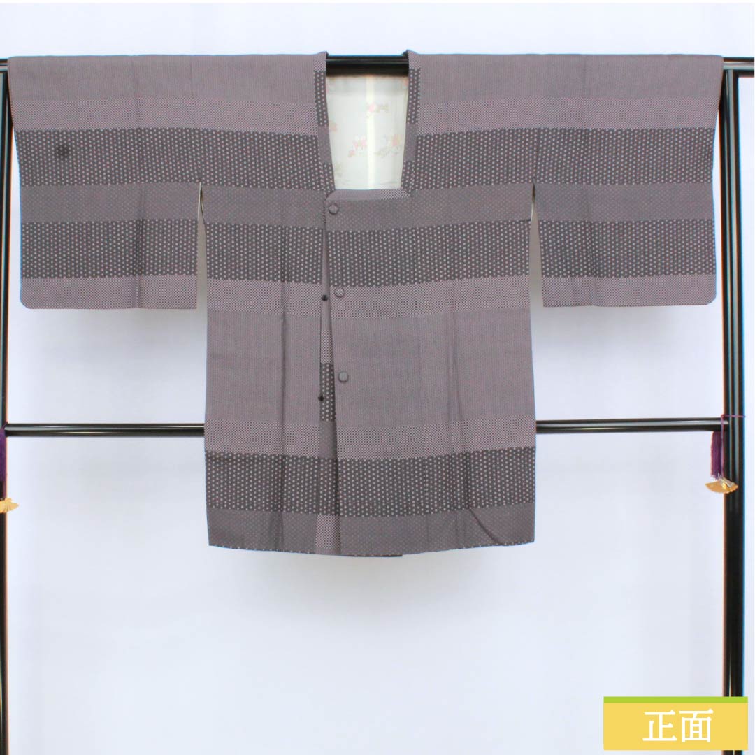 道行コート 正絹 Aランク 身丈89cm 裄丈65cm 鳩羽色（はとばいろ） 江戸小紋 袷 紫系 1117001433920