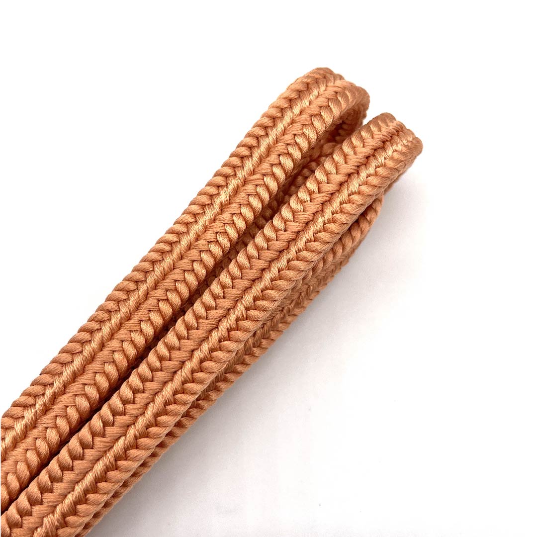（新古品） 帯締め 正絹 四分紐 赤支子色（あかくちなしいろ） 五嶋紐 冠（ゆるぎ） 江戸組紐 長さ約162cm 幅約1cm カジュアル Sランク 橙系 1135000332926