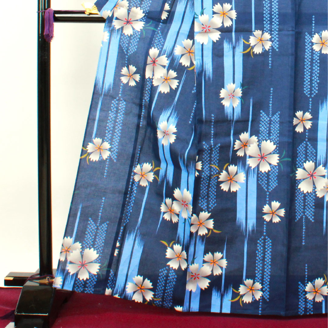 Yukata, navy blue, cherry blossom, cotton, S rank, single layer, length 165cm, sleeve length 67cm, navy blue, 1118002052518