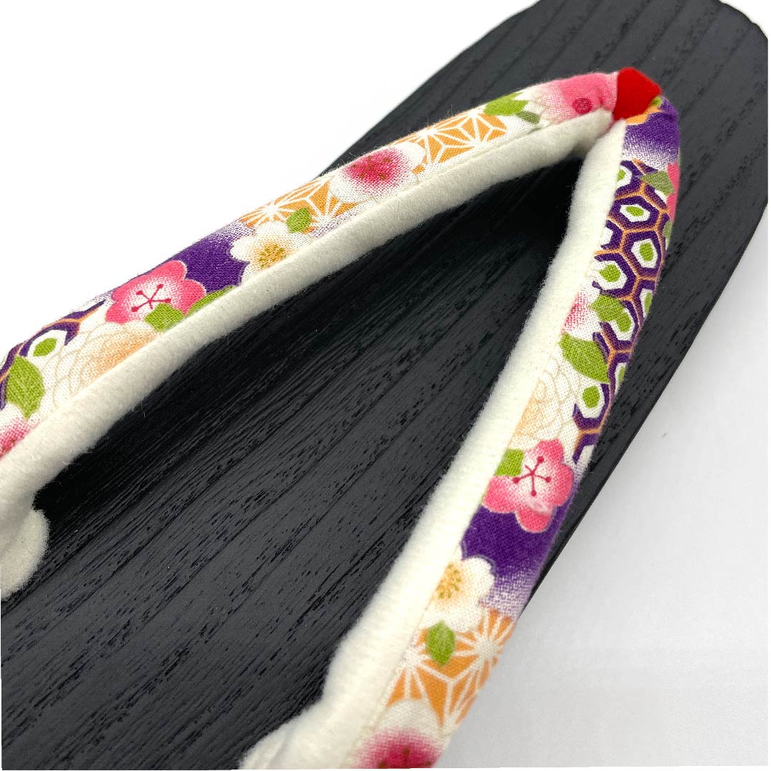 (Brand new, unused) Geta (Japanese clogs) Chrysanthemum, cherry blossom, tortoiseshell pattern, XL size, black, NEW rank, 1122000981510