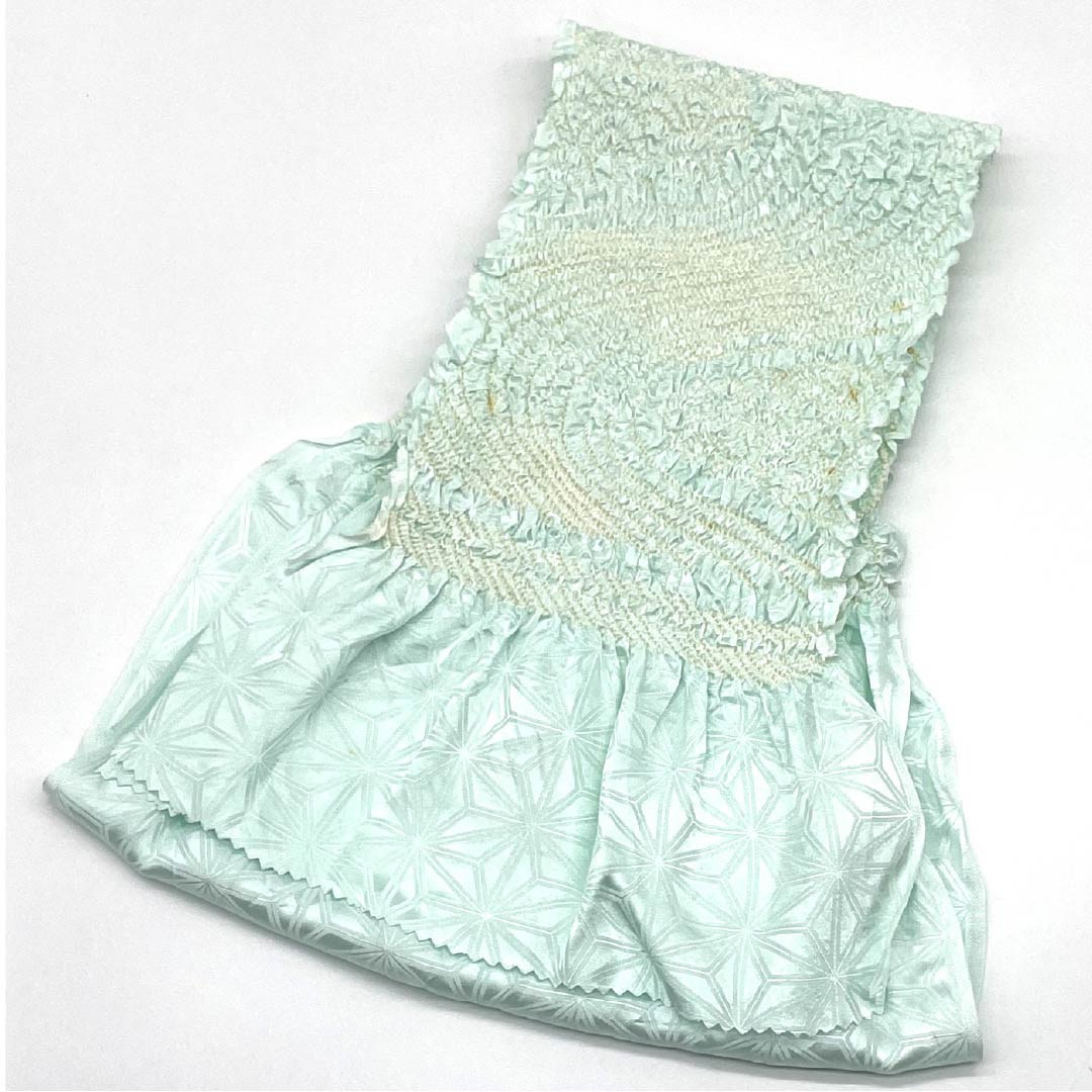 (Like new) Pure silk obijime and obiage set, grade A, blue-and-white porcelain color, tie-dyed pattern, flowing water design, approximately 156cm long, 1.6cm wide, semi-formal, light blue, product number 1141000013324