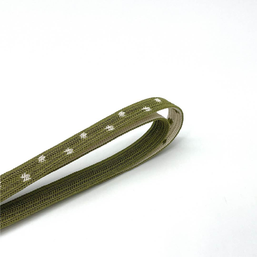 (新品)帯締め 正絹 NEWランク  威光茶色（いこうちゃいろ） 翠嵐工房 撚り房 単衣用 長さ約164cm 幅約1.4cm カジュアル 緑系 1135005391319