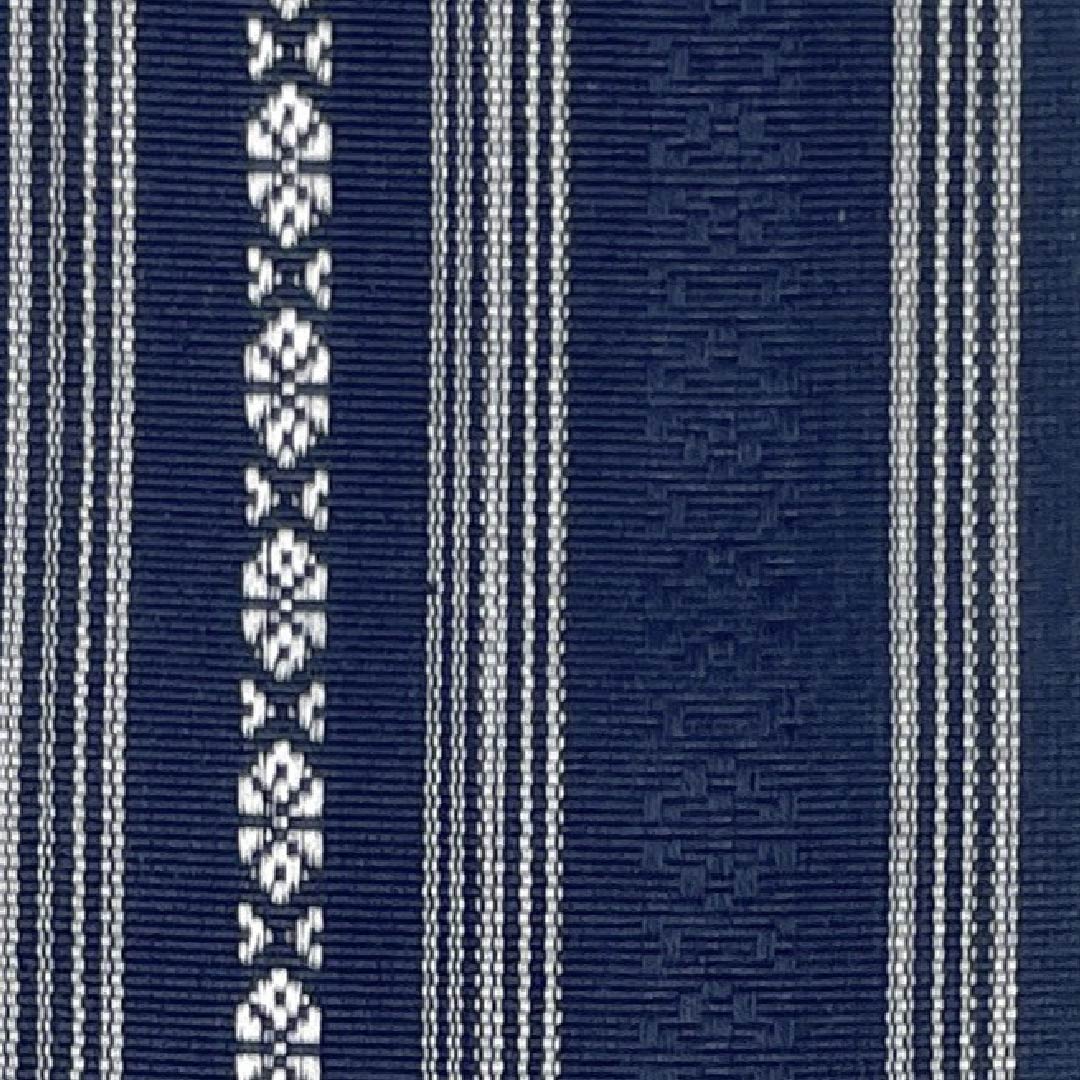 (Untailored) Cotton S-Rank Obi (Sash) with Hakata-ori (Kenjo) Pattern, Length 400cm, Width 9.5cm, Navy Blue, 1134000552918