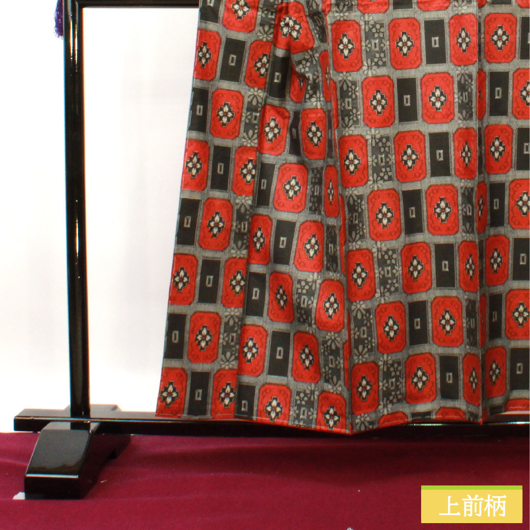 Murayama Oshima, pure silk, length 158.5cm, sleeve length 64.5cm, ensemble, abstract pattern, basting thread included, unused, S rank, lined, black, 1116003262310