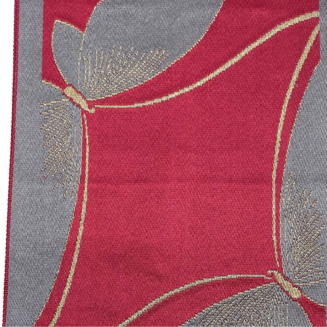 Half-width obi, polyester, wine red, butterfly, obi length 344cm, purple, A rank, 1125001743320