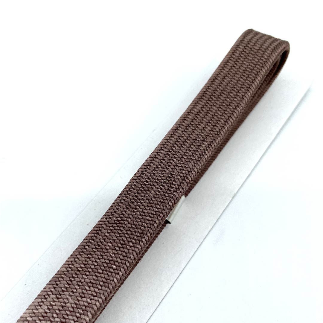 （新古品） 帯締め 正絹 四分紐 栗梅茶色（くりうめちゃいろ） 中村勝雲作 花模様 手描き 長さ約162cm 幅約1cm セミフォーマル Sランク 茶系 1135000072914
