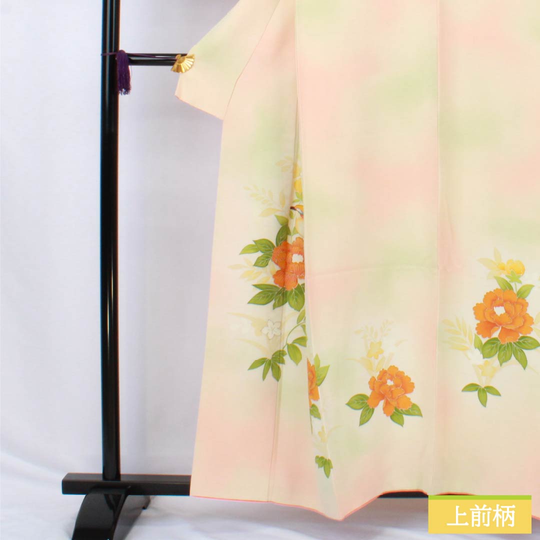 Visiting Kimono, Pure Silk, Rank B, Lined, Length 156.5cm, Sleeve Length 64cm, Kyoto Yuzen, Auspicious Pattern, Gradient, Product Number 1112006544399