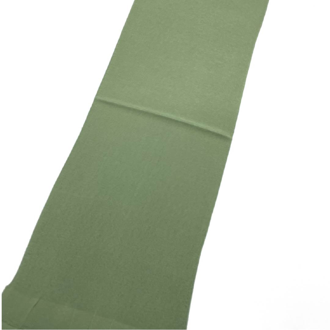 （新古品） 帯揚げ 正絹 フォーマル 裏葉色（うらはいろ） ちりめん 無地 振袖用 長さ約164cm 幅約27.5cm Sランク 緑系 1136000052919