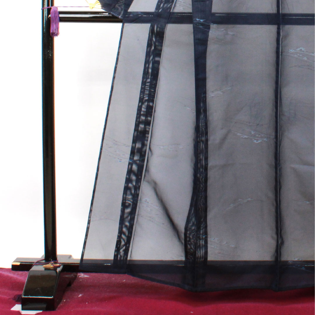 夏物 正絹 色無地 身丈162.5cm 裄丈63.5cm 濃紺色（のうこんいろ） 抽象模様   紗 Sランク 紺系 1132001172418