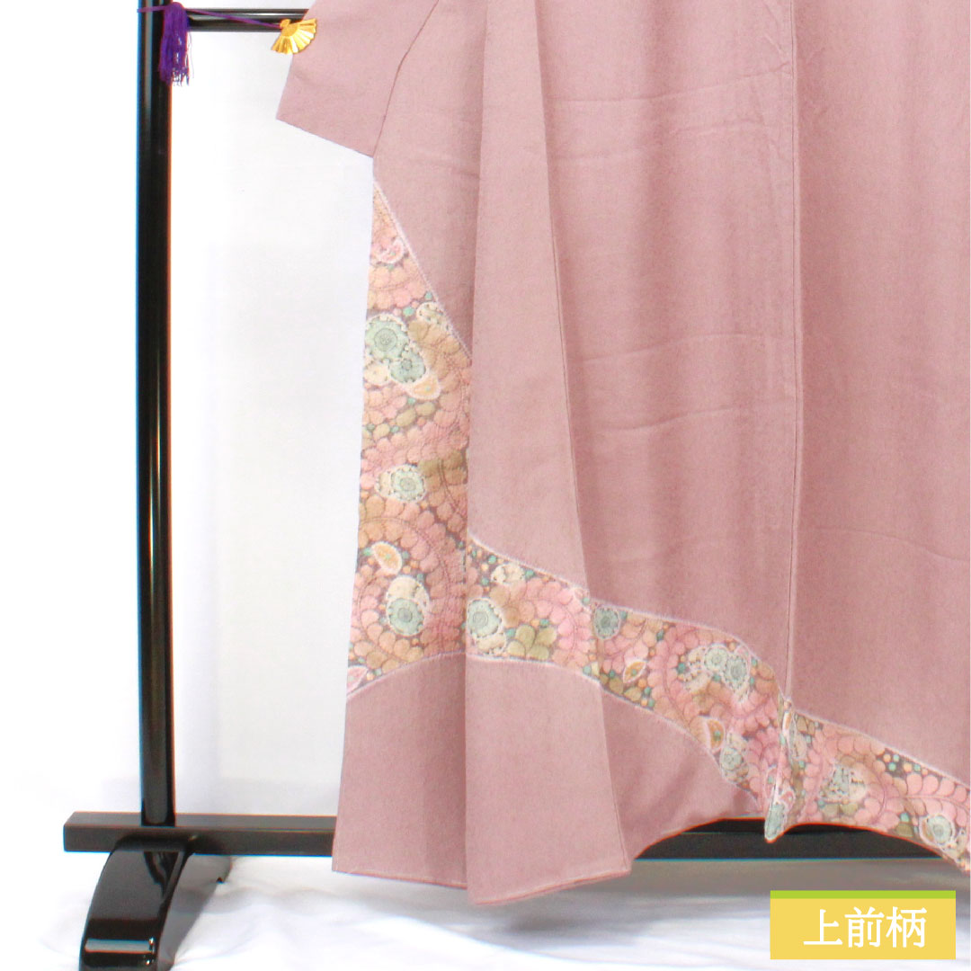 訪問着 正絹 袷 身丈157cm 裄丈66.5cm 葡萄色（えびいろ） 辻ヶ花 パールトーン加工 Aランク 紫系 1112005863320