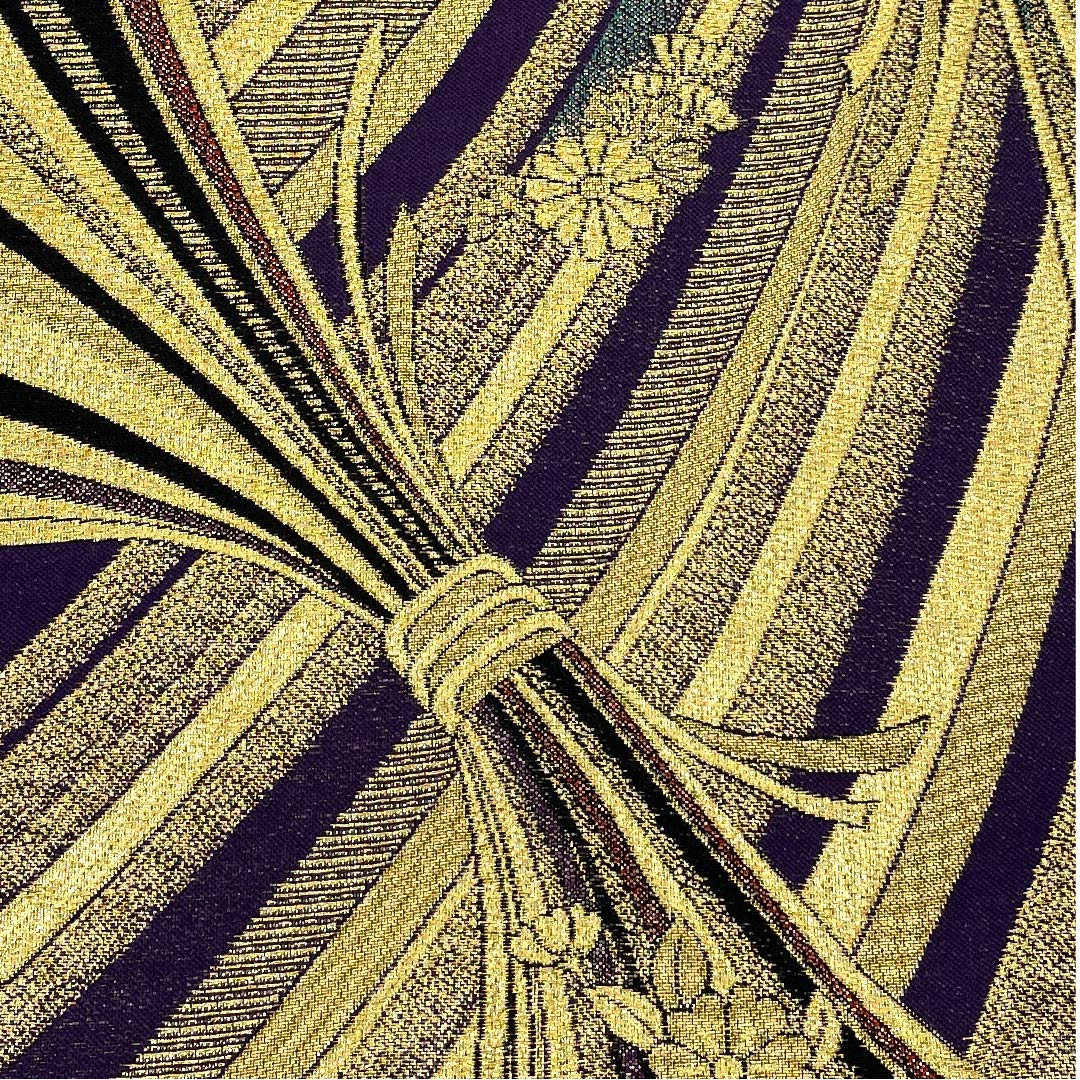 Fukuro Obi, Gold, Bundled Noshi, Cherry Blossom, Chrysanthemum, Length 440cm, Pure Silk, A Rank, Six-way, Formal, Gold, 1123005983321