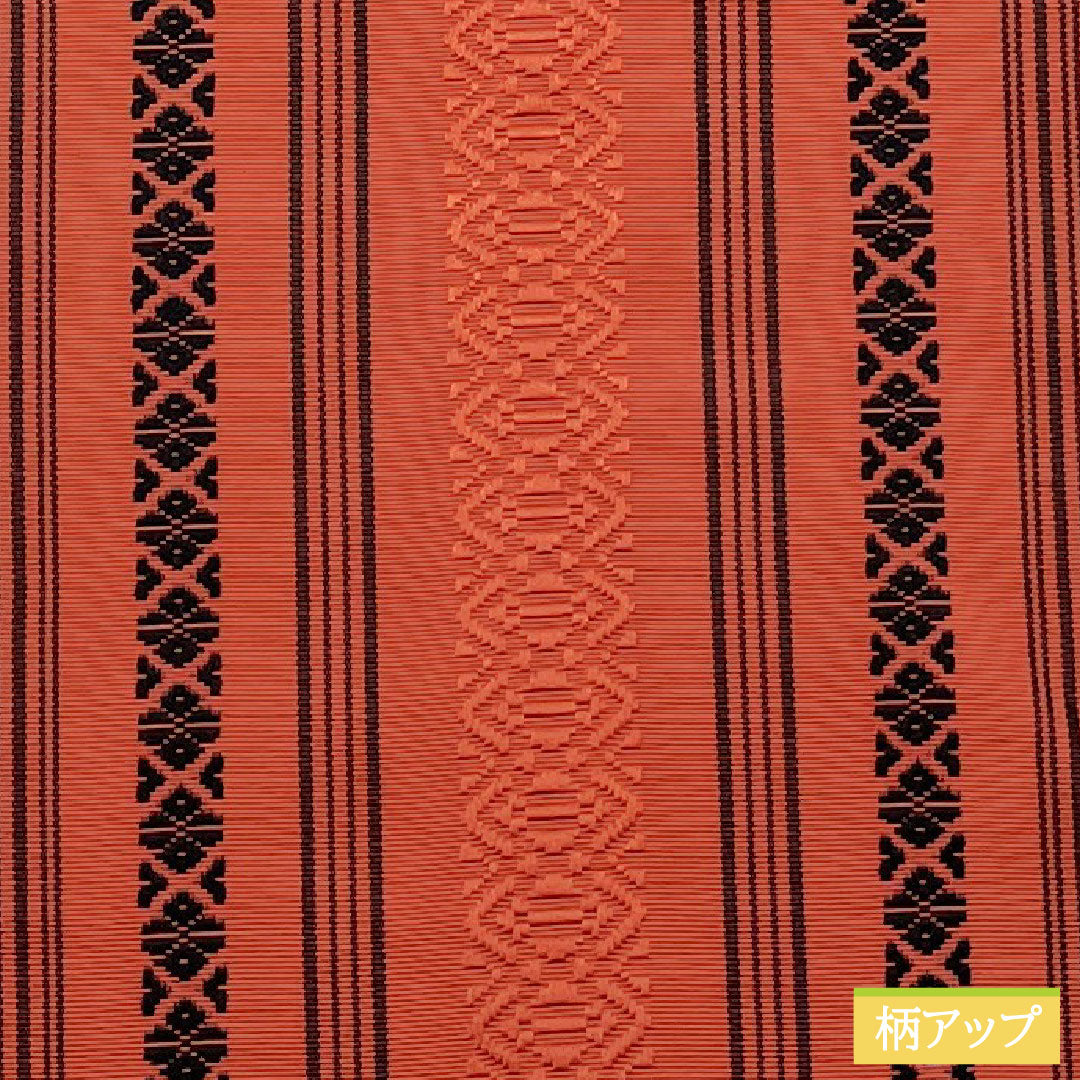 Half-width obi, pure silk, S-rank, red touiro (red and red), Kenjo pattern, obi length 380cm, vermilion, 1125002312316