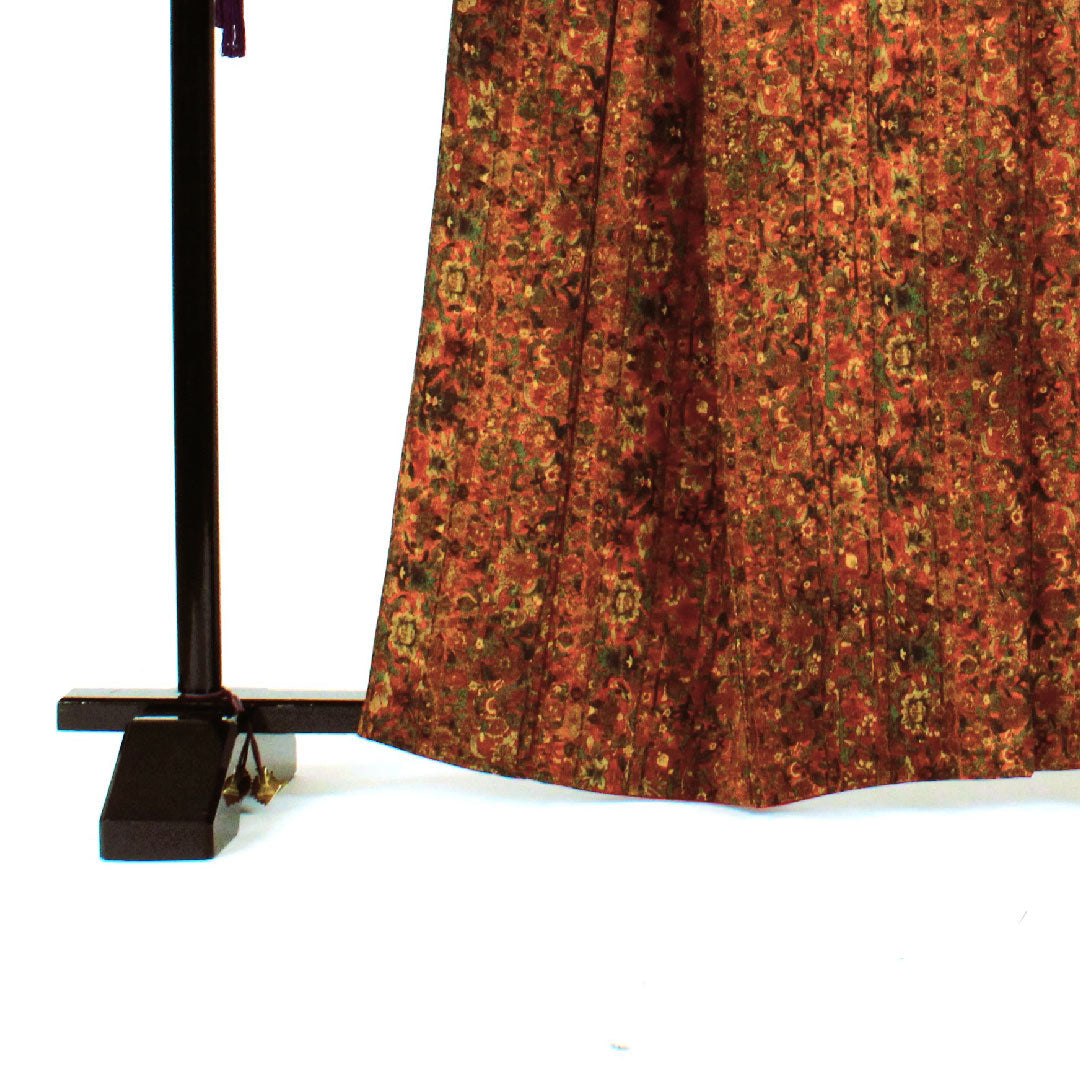 Komon, Length 163cm, Sleeve length 65cm, Lined, Sarasa pattern, Pure silk, S rank, Brown, 1115000932414