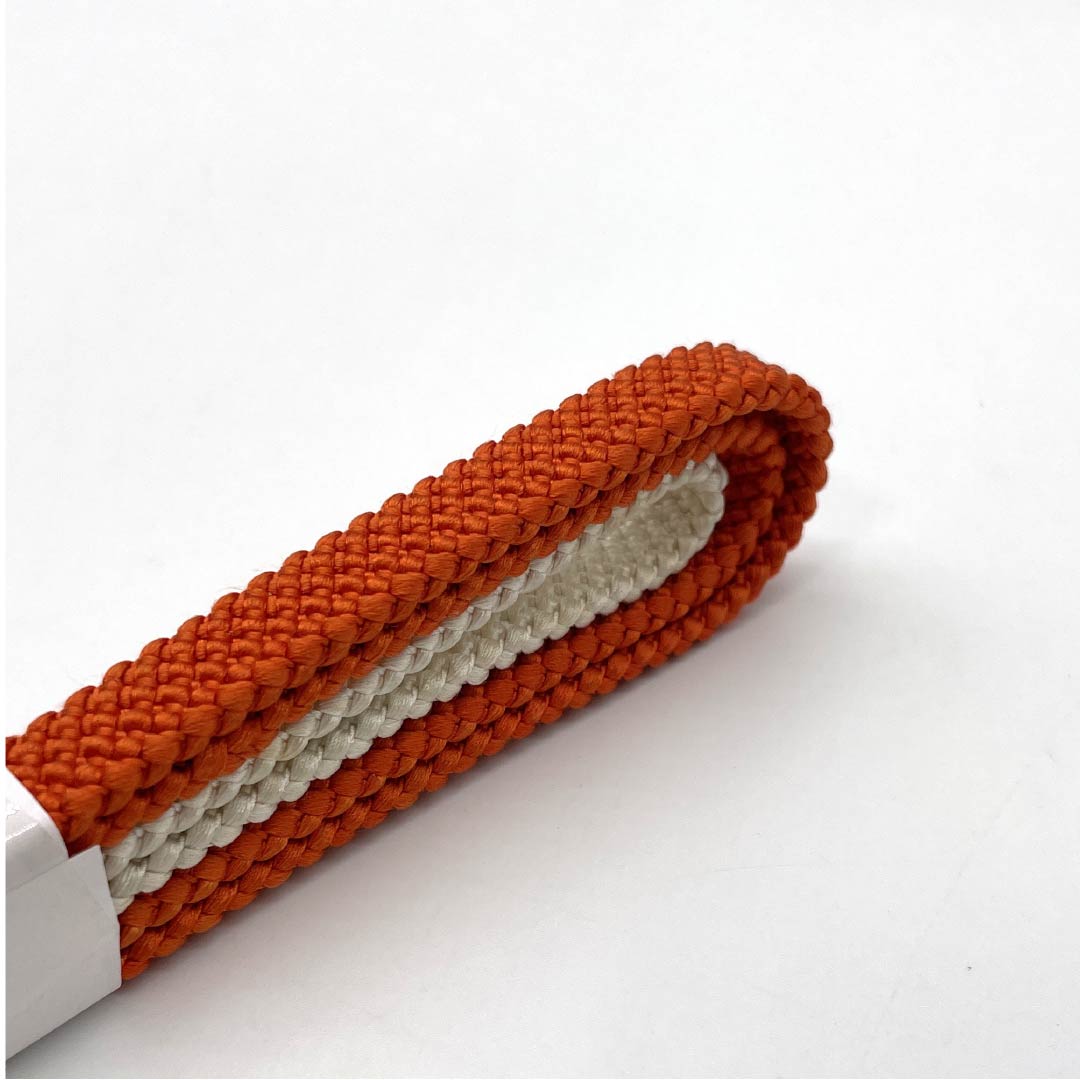 S-Rank Silk Obi-jime (Sash Band) - Silver-vermilion (Ginshuiro) Bicolor, Approximately 151cm Long, Approximately 1.1cm Wide, Semi-Formal, Orange Tones, Product Number: 1135004572326