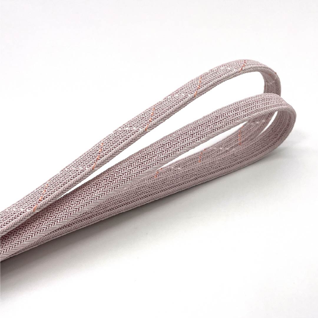 (Brand New) Pure Silk Obi-jime (Sash Band) in Naniwa Nezuiro (Naniwa Gray) by Suiran Kobo, for Single-Layer Kimono (Undercoat) Summer Wear, Approximately 182cm Long, 1.2cm Wide, Casual Pink, Product Number: 1135005431413