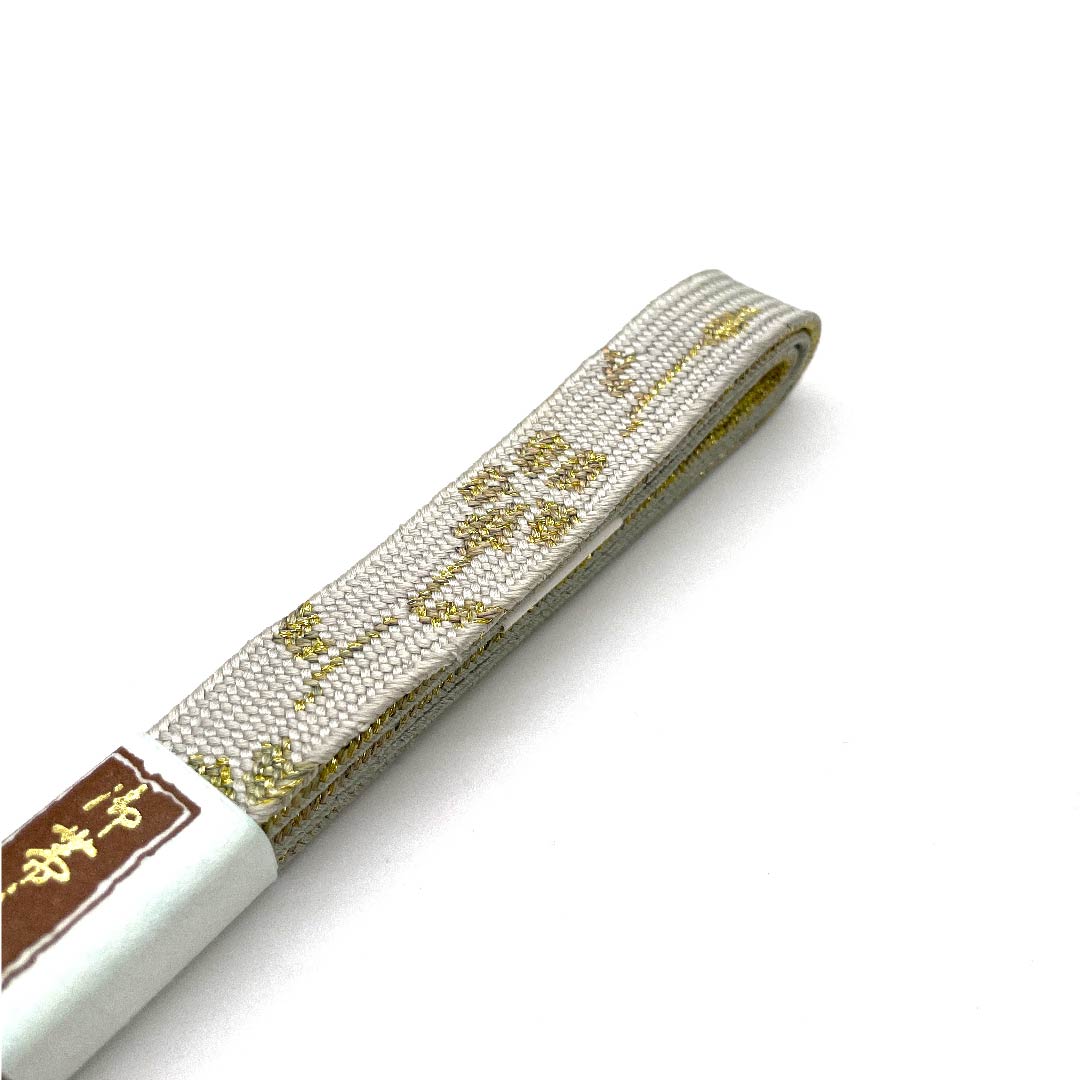 (New old stock) Obijime (sash fastener) Pure silk, quarter-length string, blue-and-white porcelain color, metal thread used, new old stock, length approx. 156cm, width approx. 1.5cm, semi-formal, S rank, gray, 1135001582922
