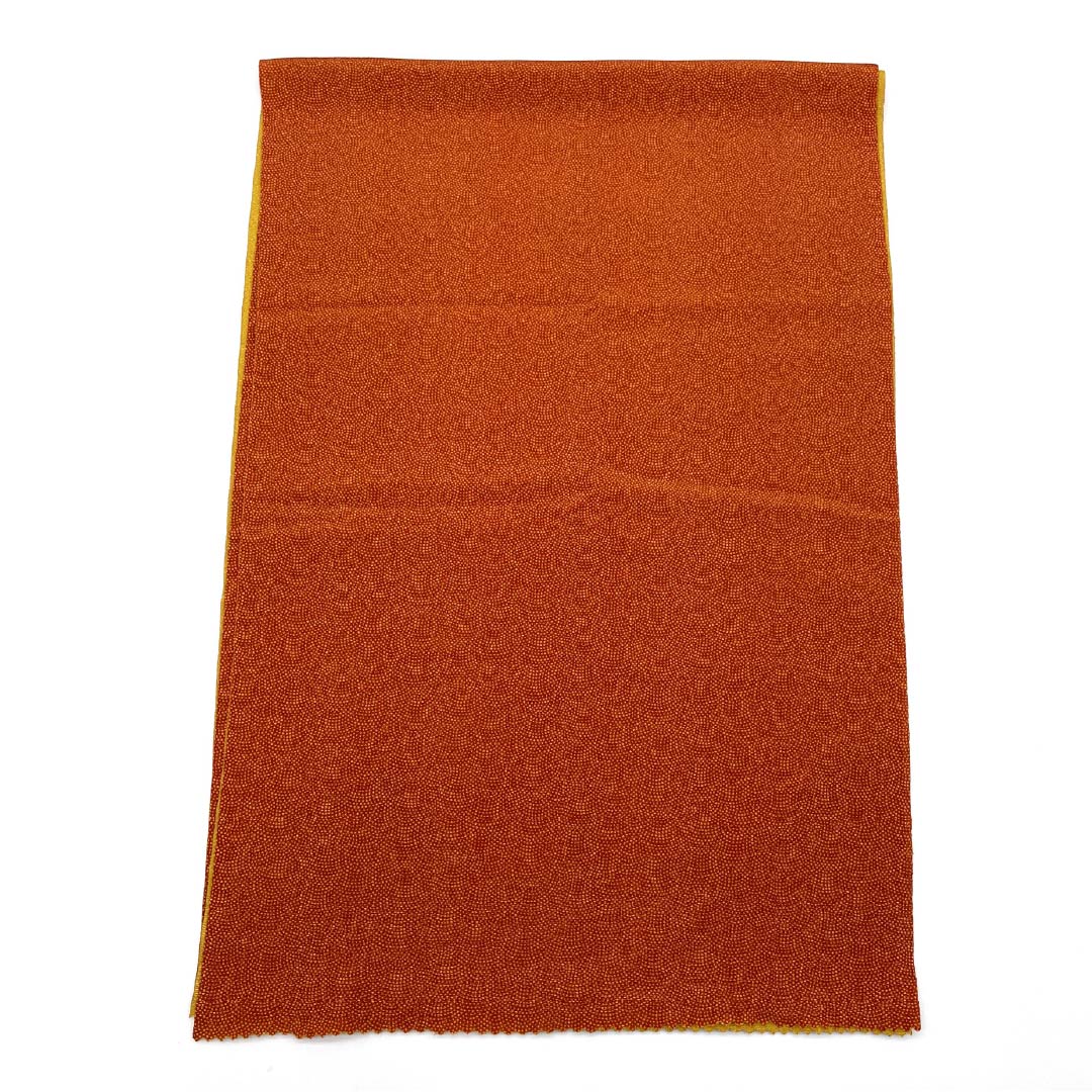 Obiage, pure silk, semi-formal, orange, shark, ochre, classic pattern, length 186cm, width 30cm, S rank, brown, 1136000482914
