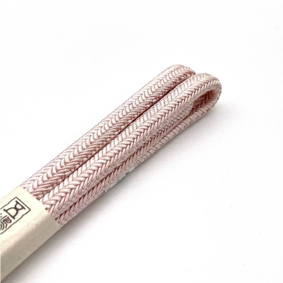 （新古品） 帯締め 正絹 四分紐 桜色（さくらいろ） 五嶋紐 江戸組紐 新古品 長さ約162cm 幅約1.2cm カジュアル Sランク ピンク系 1135002502313