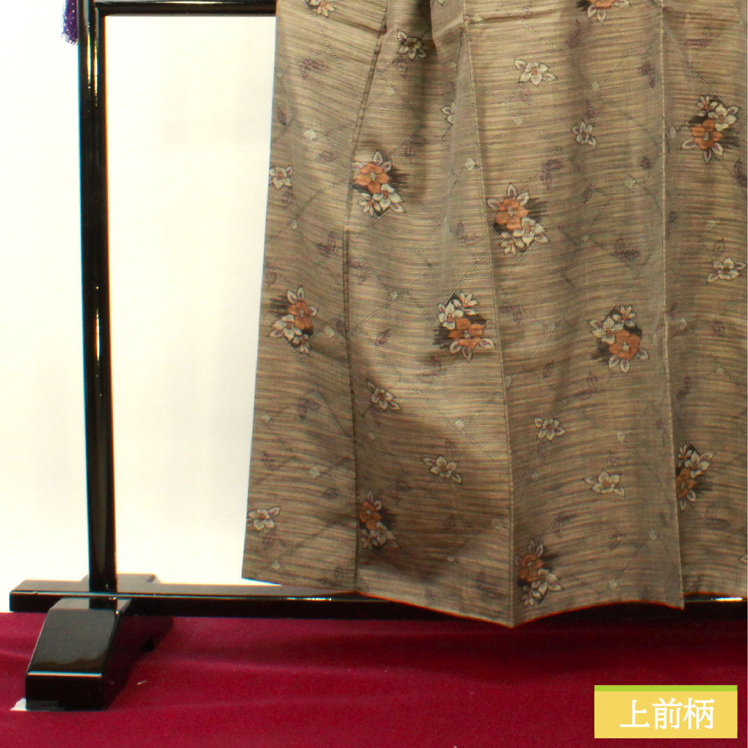 Murayama Oshima, pure silk, length 159.5cm, sleeve length 65cm, ensemble, S rank, lined, gray, 1116003272322