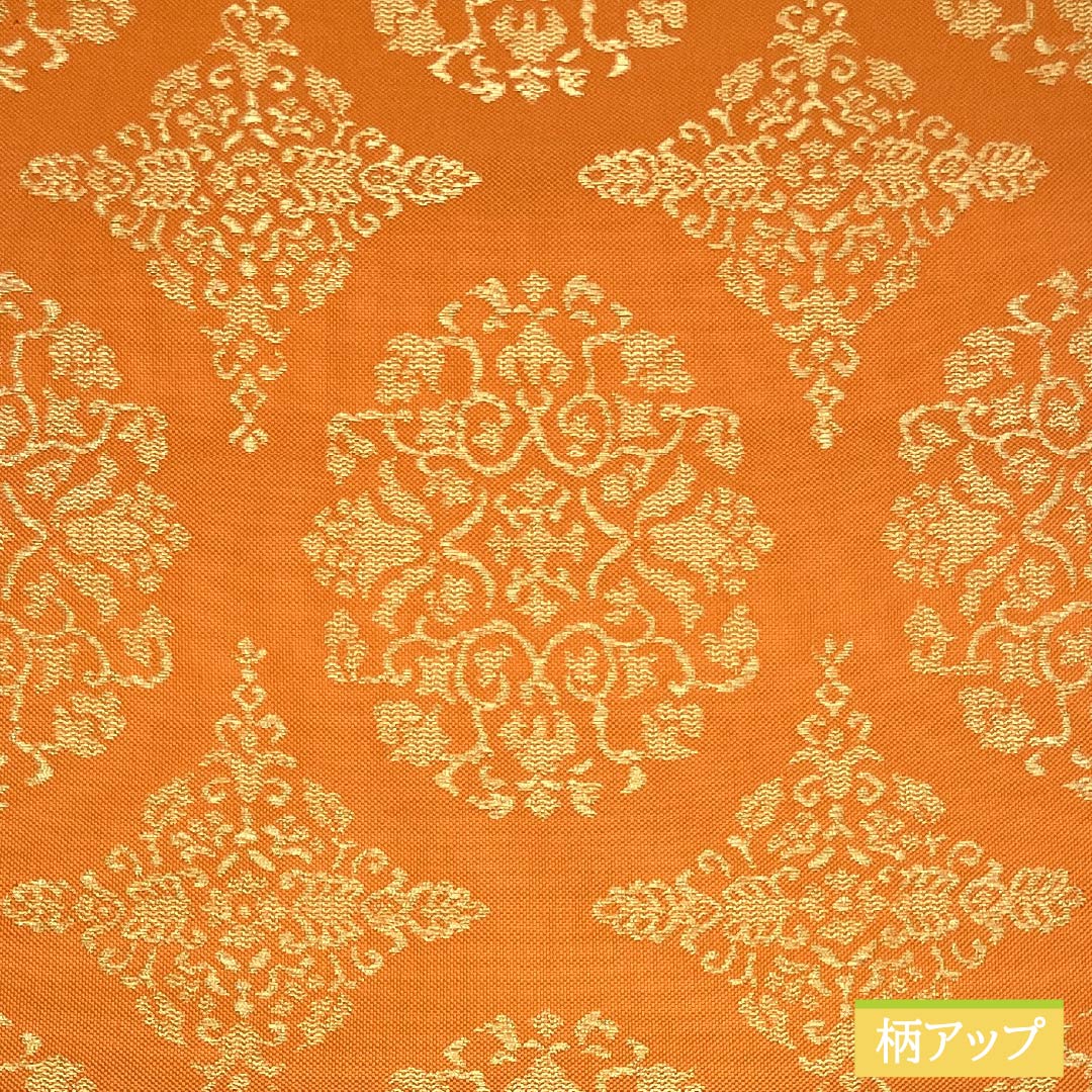 Nagoya Obi, Ouni-iro (Orange), Shosoin Treasure Design, 370cm Long, Pure Silk, S-Rank, Six-Ply, Semi-Formal, Orange, 1124008422326, Pine Needle Pattern