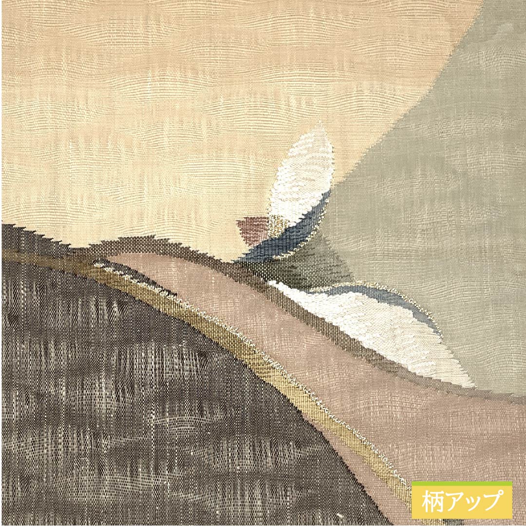 Fukuro Obi, Pure Silk, Furuzareiro (old bleached color), Sukui weave, Rakuen Hougamon, Obi length 454cm, S rank, Point pattern, Casual, Brown, 1123013152414