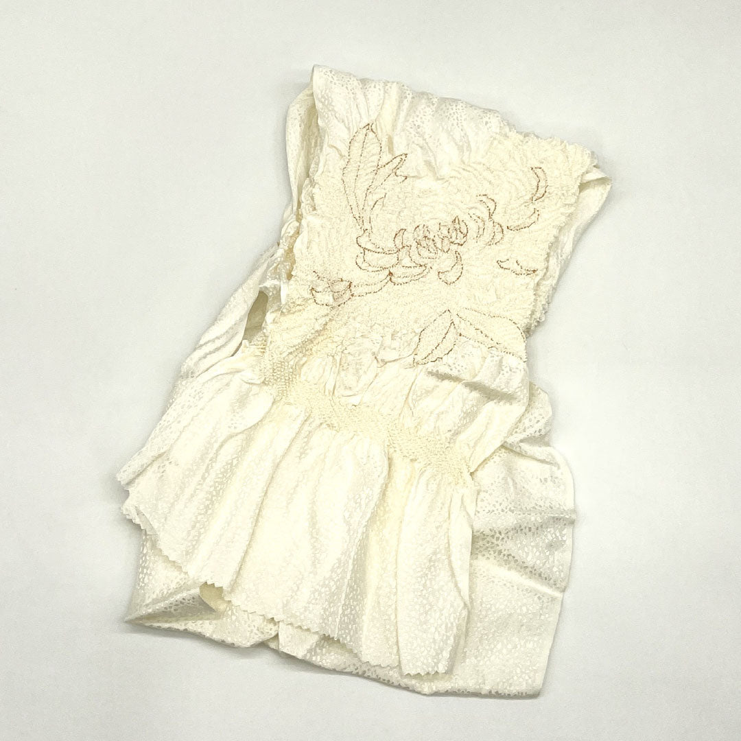 （新古品） 帯締め・帯揚げセット 正絹 NEWランク 白色（しろいろ） 古典柄 花柄 亀房 長さ約158cm 幅約1.7cm フォーマル 白系 1141000471311